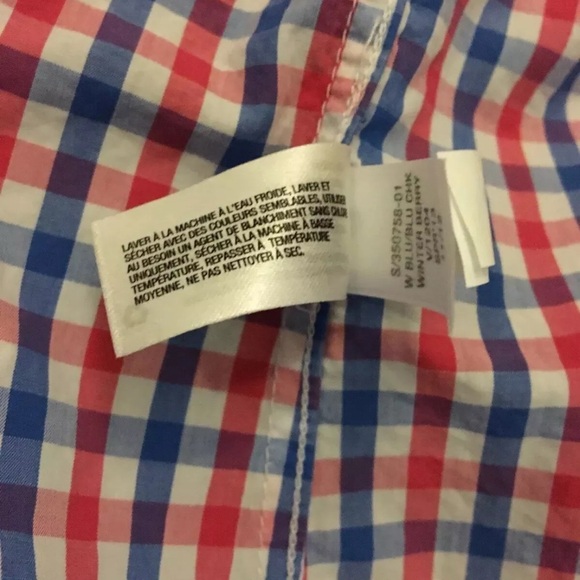 GAP Lived-in Long Sleeve Shirt Red Blue Plaid Checkered Front Button Mens Size M - Picture 7 of 7